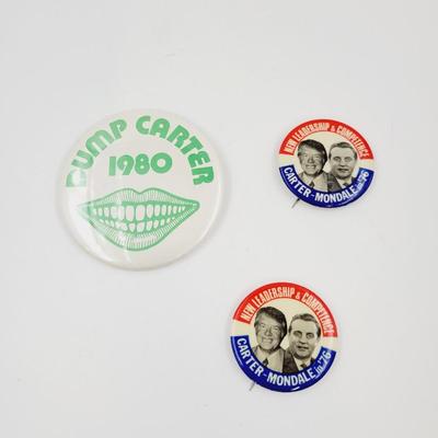 VINTAGE CARTER - MONDALE POLITICAL BUTTONS - PINS