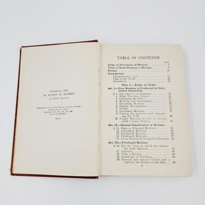 1915 ROBERTS RULES OF ORDER HANDBOOK