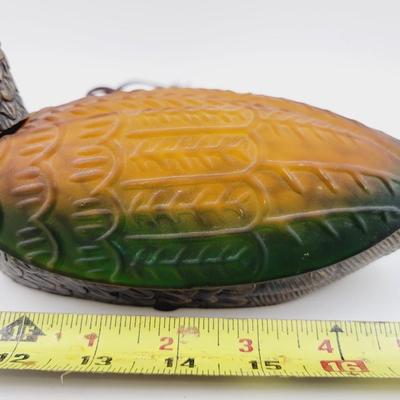 TOFFANY STYLE AMBER DUCK GLASS LIGHT