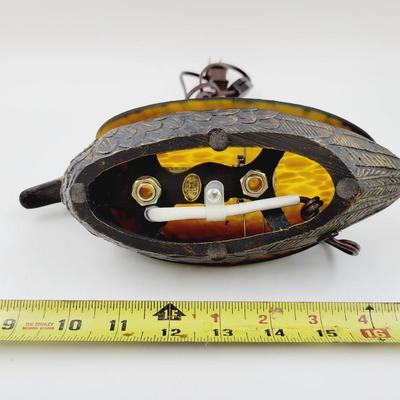 TOFFANY STYLE AMBER DUCK GLASS LIGHT