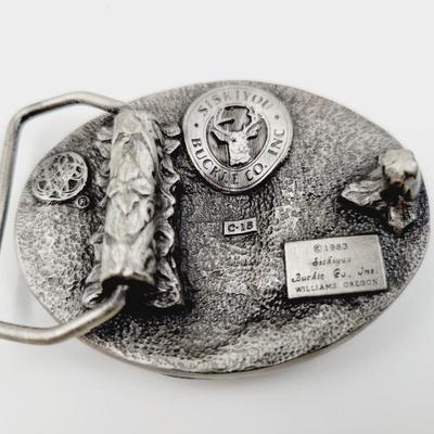 SISKIYOU BUCKLE CO OWL PEWTER BELT BUCKLE