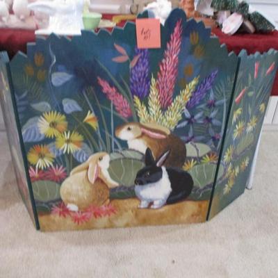 Hand painted Bunny Wooden Screen