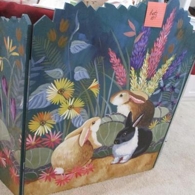 Hand painted Bunny Wooden Screen