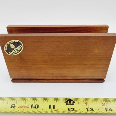 VINTAGE WALNUT SHIP NAPKIN / MAIL HOLDER