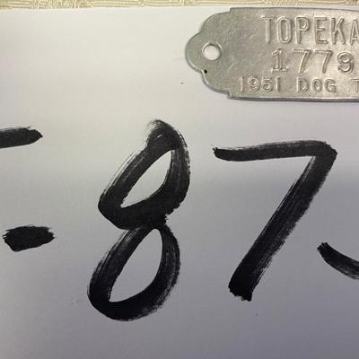 1951 Topeka Dog Tag