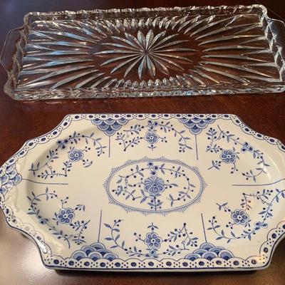 Saxon made in England platter & glass platter