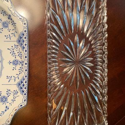 Saxon made in England platter & glass platter