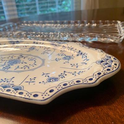 Saxon made in England platter & glass platter