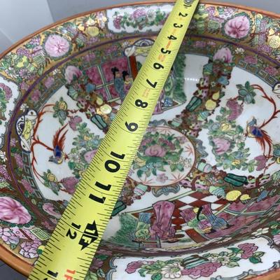 Large Asian bowl on attached stand