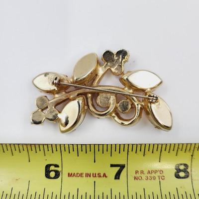 VINTAGE BEAUTIFUL PINK & GOLD TONED BROOCH - PICS DO NOT DO THIS PIECE JUSTICE