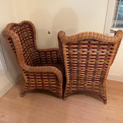 Pair of Handmade Woven Wicker Chairs (MB-MG)