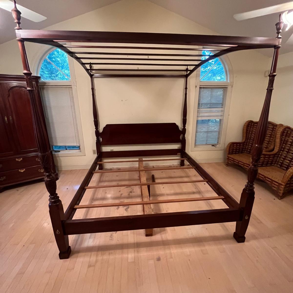 Ethan Allen King Sized Court Canopy Bed (MBMG)