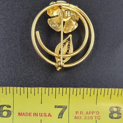 SARAH COVENTRY ROSE GOLD TONED BROOCH