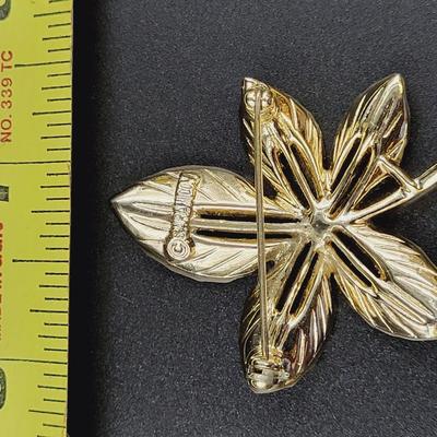 SARAH COVENTRY GOLD TONED IVY BROOCH