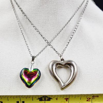 SILVER TONED W/ HEARTS NECKLACE BUNDLE