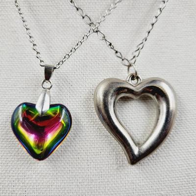 SILVER TONED W/ HEARTS NECKLACE BUNDLE