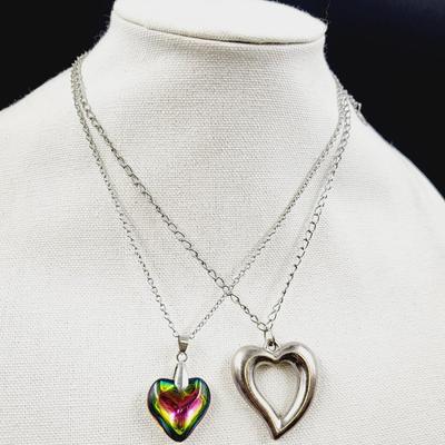 SILVER TONED W/ HEARTS NECKLACE BUNDLE