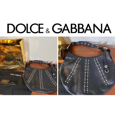 Dolce & Gabbana Leather Hobo Bag Purse - Authentication Card Inc.