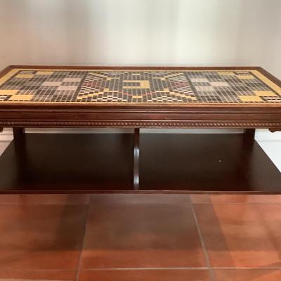 Mosaic wooden coffee table