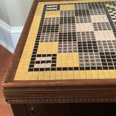 Mosaic wooden coffee table