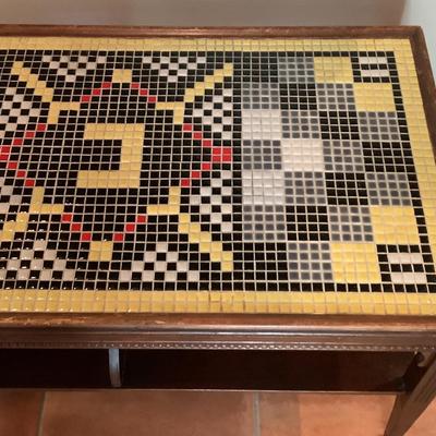 Mosaic wooden coffee table