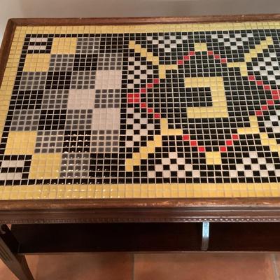 Mosaic wooden coffee table