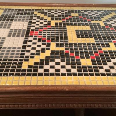 Mosaic wooden coffee table