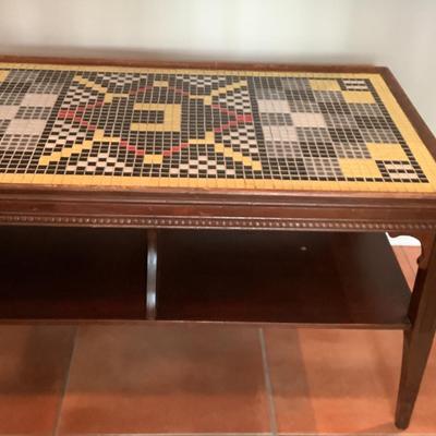 Mosaic wooden coffee table