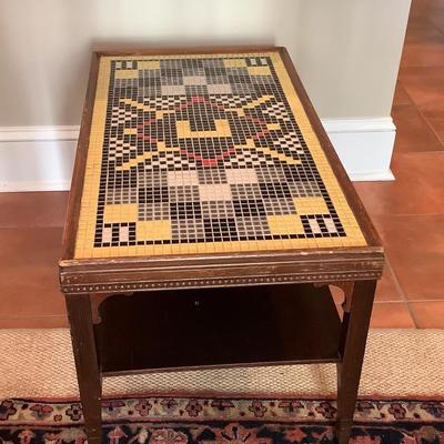 Mosaic wooden coffee table