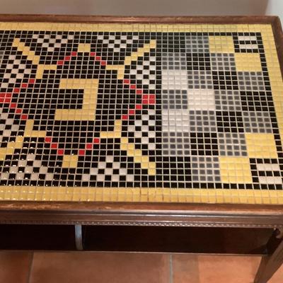 Mosaic wooden coffee table