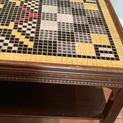 Mosaic wooden coffee table