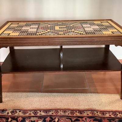 Mosaic wooden coffee table