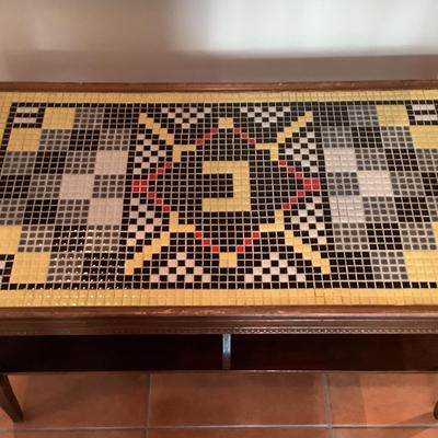 Mosaic wooden coffee table