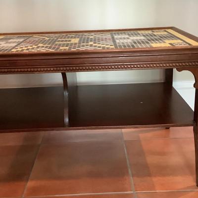 Mosaic wooden coffee table