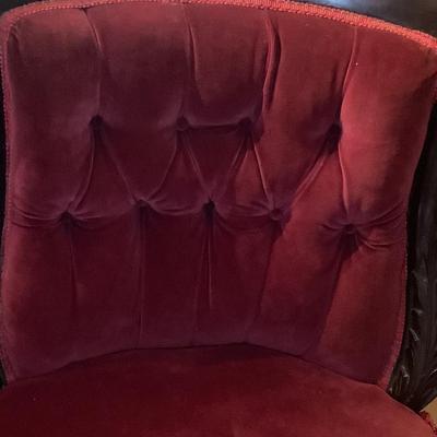 Victorian chair tufted upholstery