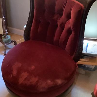 Victorian chair tufted upholstery