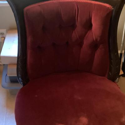 Victorian chair tufted upholstery