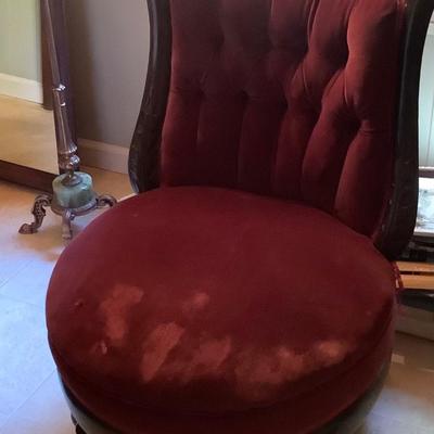 Victorian chair tufted upholstery