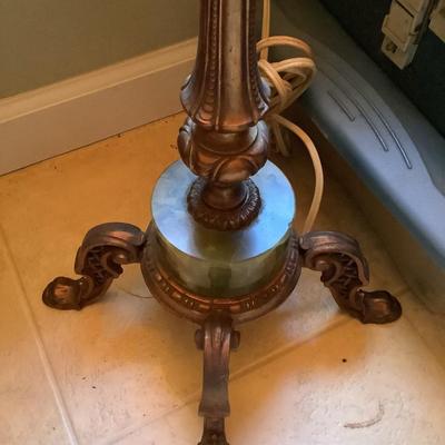 1920s bronze/marble floor lamp