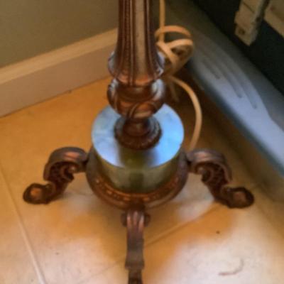 1920s bronze/marble floor lamp