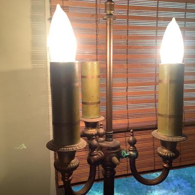 1920s bronze/marble floor lamp