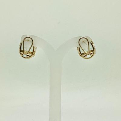 #8271 14K Yellow Gold Large Oval Mystic Topaz Earrings