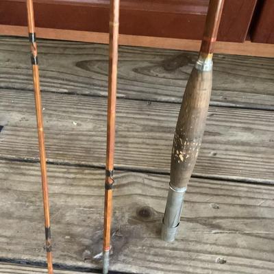 Vintage Bamboo fly fishing rod 9â€™