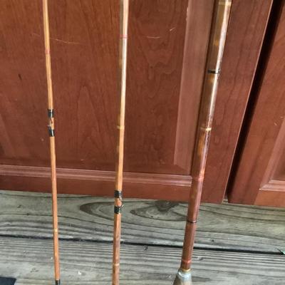 Vintage Bamboo fly fishing rod 9â€™