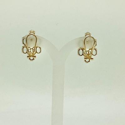 #8274 14K Yellow Gold Aquamarine and Quartz Cluster Earrings