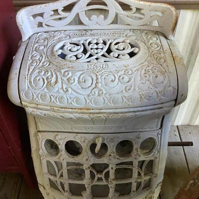 Cast iron stove with mica F L Kahn Bros