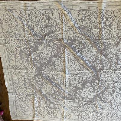 Impressive Antique Lace Table Cloth from the Squire Mansion, San Fransisco