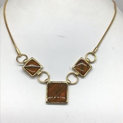 Beautiful Browns With Gold Lacquer Necklace