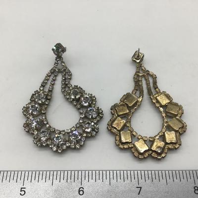 Large Vintage Fauceted Rhinestone Earrings