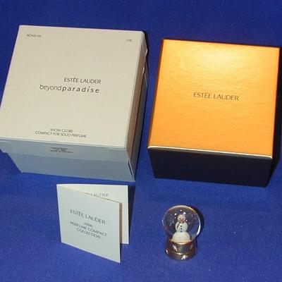 Estee Lauder Beyond Paradise Snow Globe Solid Perfume Compact Lot 3